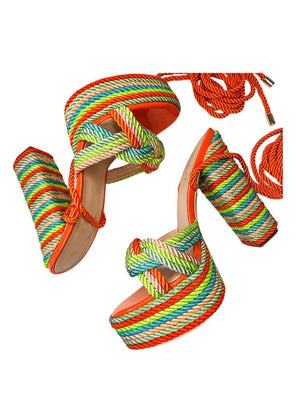 Tropical Twist Heel Sandals