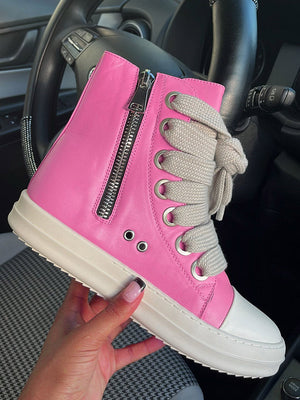 PU High-Top Sneakers