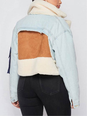 Lamb Denim Patchwork Coat