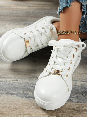 Round Toe Casual Flat Sneakers