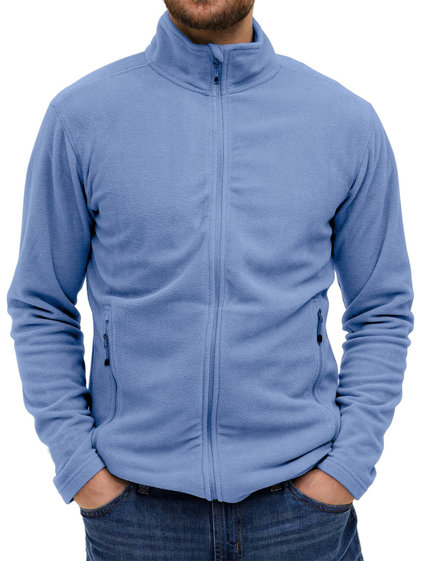 Men's Daily Solid Color Polar Fleece Zipper Sweatshirt