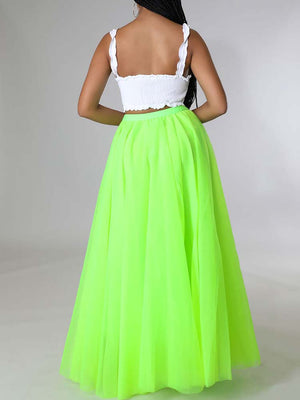 High Waist Solid Color Skirt