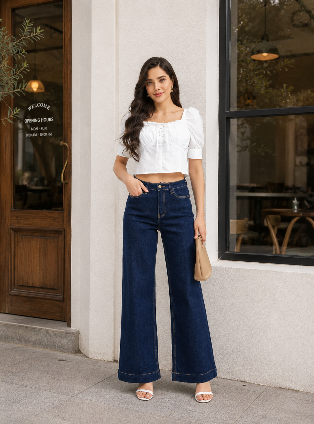 ONESO Flare Jeans for Women High Waist Wide Leg Womens Stretchy Jeans
