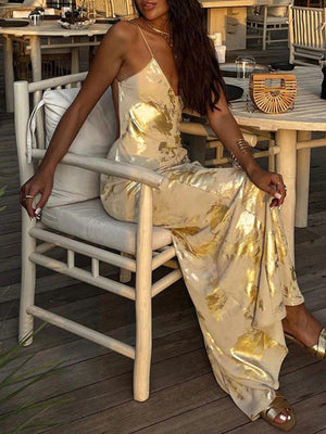 Camisole Gold Maxi Dress