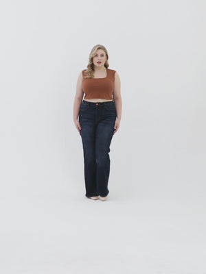 High Rise  Stretch Flare Plus Size Jeans