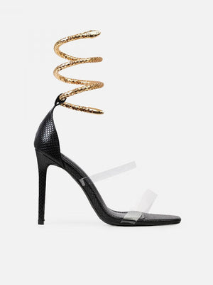 Faux Snake Cuff Stiletto Heels