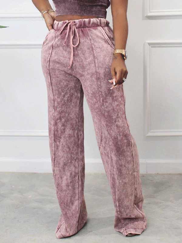 Tie Dye High Waist Straight Pants