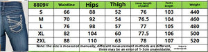 Cross-border exclusive for Amazon independent station Europe and the United States new fashion embroidery double waist straight elastic jeans women