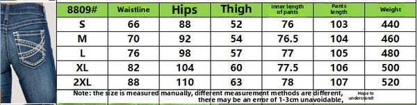 Cross-border exclusive for Amazon independent station Europe and the United States new fashion embroidery double waist straight elastic jeans women