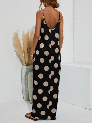 Polka Dot Print Spaghetti Strap Dress